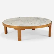 coffee table, model 5219 by Edward Wormley, c. 1957, mahogany, marble, sold Jul 2020