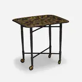 Monete Antiche tray by Piero Fornasetti, c. 1955, lithographic transfer print on aluminum, lacquered wood, enameled steel, plastic, sold Jul 2020