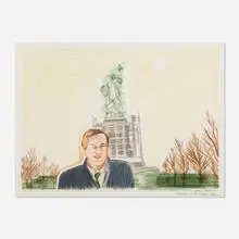 Bill Bradley by Larry Rivers, 1991, lithograph in colors with screenprinting, sold Jul 2020