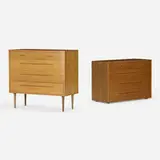 Edward Wormley, chest of drawers, set of two, c. 1950, mahogany, brass