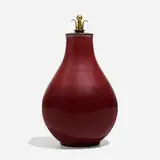 Carl Halier, lidded vessel, 1937, glazed stoneware, bronze