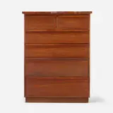 Tall dresser by Shizuhiko and Futami Watanabe, c. 1968, walnut, walnut veneer, sold Jul 2020