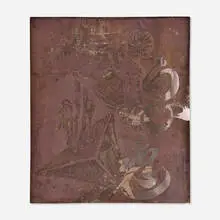 Curtis Anderson, Untitled, c. 1990, silver leaf and lacquer on board