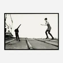 Max Vadukul, Cartoon Story, Cat on Roof, Leslie Navajas, Paris Vogue, Paris, 1992, gelatin silver print