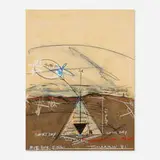Yigal Tumarkin, Bye Bye Sinai, 1981, mixed media on paper