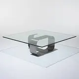 Francois Monnet, coffee table, c. 1970, stainless steel, glass