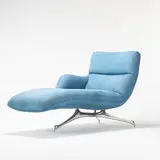 Vladimir Kagan, One-Arm Contour chaise, c. 1958, upholstery, cast aluminum