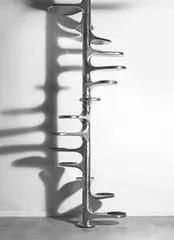 Helicoid staircase by Roger Tallon, 1964, aluminum, rubber, sold Oct 2006