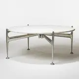 Alexander Girard, coffee table model #66350, c. 1968, cast aluminum, marble