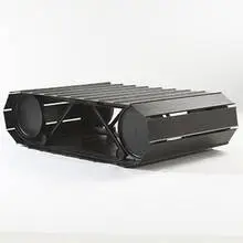 Tankette table by Fletcher Martin, c. 1987, polychromed aluminum, rubber, enameled metal, sold Oct 2006