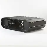 Fletcher Martin, Tankette table, c. 1987, polychromed aluminum, rubber, enameled metal