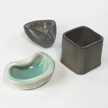 Russel Wright, ceramic collection, set of three, c. 1955, glazed stoneware
