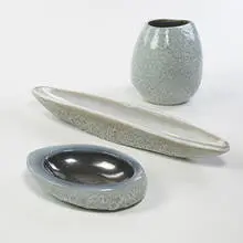 Russel Wright, ceramic collection, set of three, c. 1955, glazed stoneware