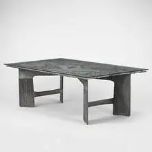 Don Drumm, dining table, c. 1965, cast aluminum, glass