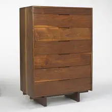 tall dresser by George Nakashima, 1968, American black walnut, sold Oct 2006