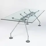 Norman Foster, Nomos dining table, 1989, powder-coated steel, glass, rubber