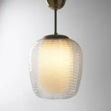 Wilhelm Wagenfeld, hanging light, c. 1955, glass, brass