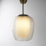Wilhelm Wagenfeld, hanging light, c. 1955, glass, brass