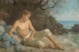 Henry Scott Tuke, Ra, Rws, By the Water's Edge, pastel on paper
