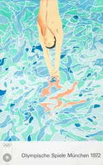 David Hockney R.A., Olympische Spiele München 1972, lithographic poster printed in colours, 1970, on wove