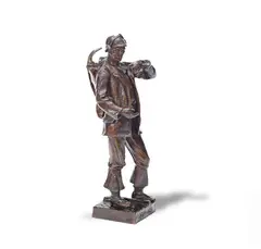 Hamo Thornycroft, patinated bronze figure of 'The Iron Age', patinated bronze