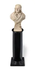 Iohannes Haughton, mid 18th century sculpted white marble bust of Jonathan Swift, marble