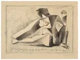Femme accroupie au bras levé by Pablo Picasso, 1956, Lithographie auf Velin, sold Jun 2012