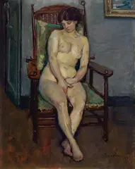 Sitzender weiblicher Akt by Eugen Spiro, 1908, Öl auf Pappe, sold Jun 2012