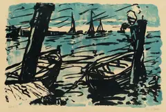 Boote by Emil Nolde, 1915, Farblithographie auf Papier, sold Nov 2012