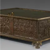 Kassette mit den Relieffriesen des Soldatenzuges vom Berliner Blücher-Denkmal von Christian Daniel Rauch by Henri François Brandt, 1826, Bronze, gegossen; Messing, grün patiniert; Blech, grün lackiert, sold May 2013