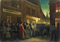 Samstagabend im alten Berlin by Werner Heldt, 1927, Öl auf Leinwand, sold Nov 2012