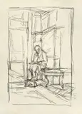 La mère sur la banquette à Stampa by Alberto Giacometti, 1956, Lithographie auf Velin, sold May 2011