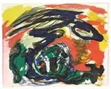 Karel Appel, Ohne Titel, 1958, Gouache und Farbkreide auf Velin