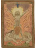 Fidus, Der Sohn der Erde, 1896, Aquarell über Bleistift auf Papier, vom Künstler auf braunen Karton montiert