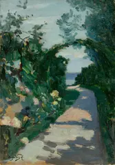 Hugo Vogel, Wannseegarten, Um 1920, Öl auf Pappe
