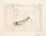 Pablo Picasso, Minotaure et jeune femme enlacés rêvant sous une fenêtre, 1933, Radierung auf dickem Bütten (Wasserzeichen: Vollard)