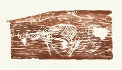 Holzschnitte by Joseph Beuys, 1973, Original-Halbleinenmappe mit 5 Holzschnitten in Braun, jeweils auf Bütten, sold Jun 2015