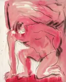 Karl Horst Hödicke, Ohne Titel (Lo schiavo in rossa), 1987, Acryl auf Nessel