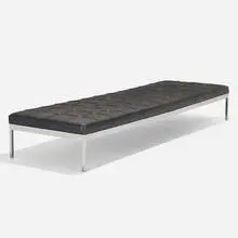 Nicos Zographos, daybed, c. 1985, stainless steel, leather