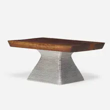 Bret Cavanaugh, occasional table, 2018, American black walnut, aluminum