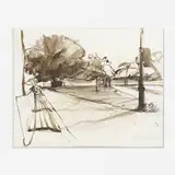 Richard Estes, Untitled, 1978, gouache and pencil on paper