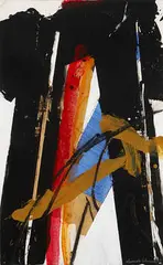 untitled XXI by Alexander Liberman, 1981, acrylic and collage on canvas, sold Oct 2006