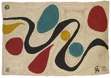 Turqoise weaving by Alexander Calder, 1975, hand-woven maguey fiber, sold Oct 2006