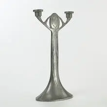 candlestick by Joseph Maria Olbrich, c. 1901, pewter, sold Oct 2006
