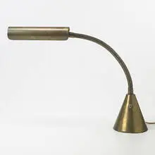 Harry Weese, Baldry tubular lamp model # 40, 1949, brass