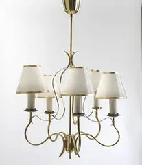 chandelier by Paavo Tynell, c. 1960, brass, sold Oct 2006