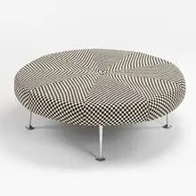 ottoman, model #66332 by Alexander Girard, 1967, upholstery, cast aluminum, sold Oct 2006