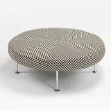 Alexander Girard, ottoman, model #66332, 1967, upholstery, cast aluminum