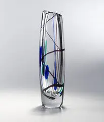 Abstracta vase by Vicke Lindstrand, 1955-1956, internally decorated glass, sold Oct 2006