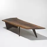 Conoid coffee table by George Nakashima, c. 1960, American black walnut, rosewood, sold Oct 2006
